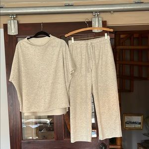 Cozy Beige Lounge Set with Top and Pants